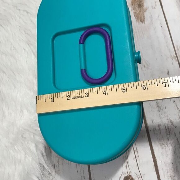 Vintage 90's Travel Case Box Makeup Teal Purple‎ Cosmetic - Picture 4 of 14